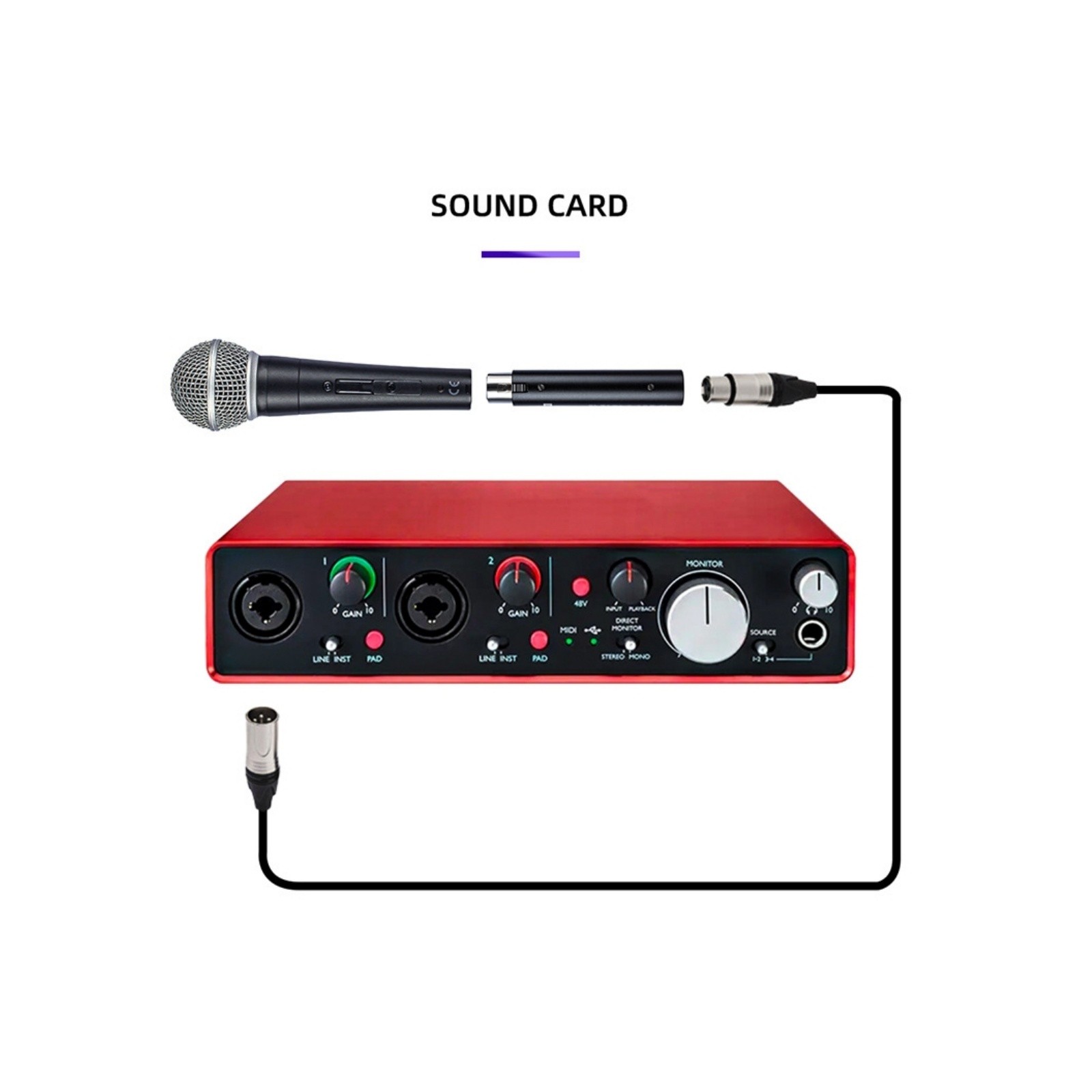 1* Studio-grade +28DB High Gain Preamp Lossless Amplification For Live Streaming