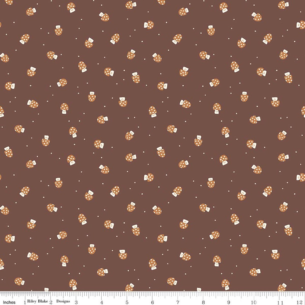 Mushroom Cheer in Cocoa | Faraway Kingdom | Riley Blake
