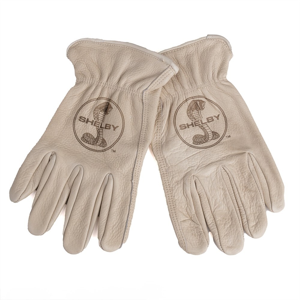 Shelby Super Snake Logo Leather Work Gloves- Medium- Ford Mustang GT500 SVT SVO