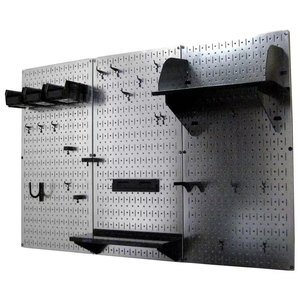 Wall Control Metal Pegboard Tool Storage Black Peg Accessories 32 in. x 48 in.