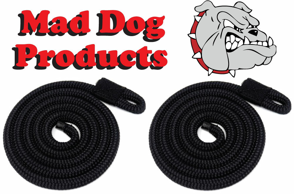 Black Double Braid Boating Fender Line - 1/2" x 6' - Sold in Pairs