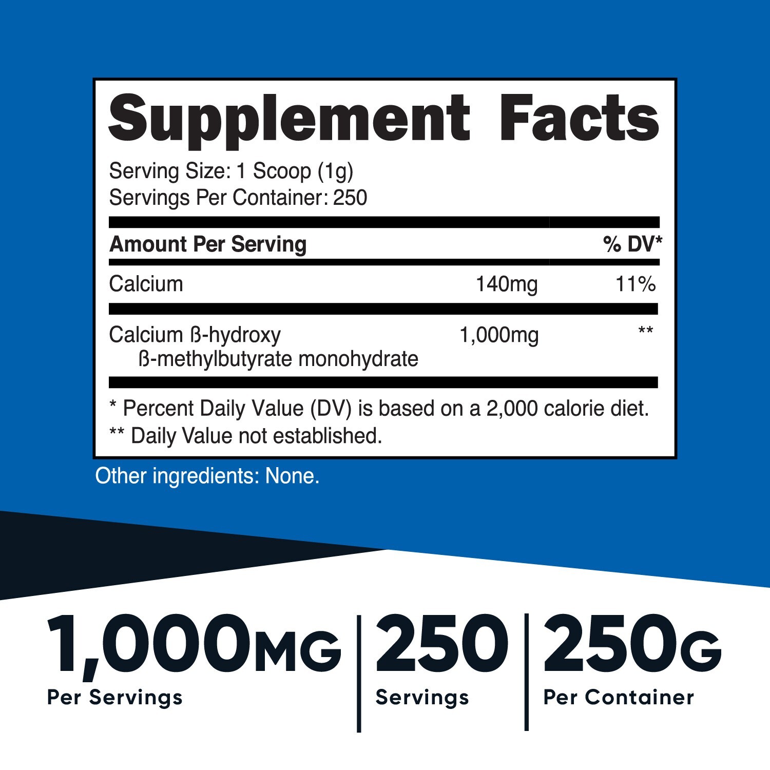 Nutricost HMB Powder (Beta-Hydroxy Beta-Methylbutyric) 250 Grams