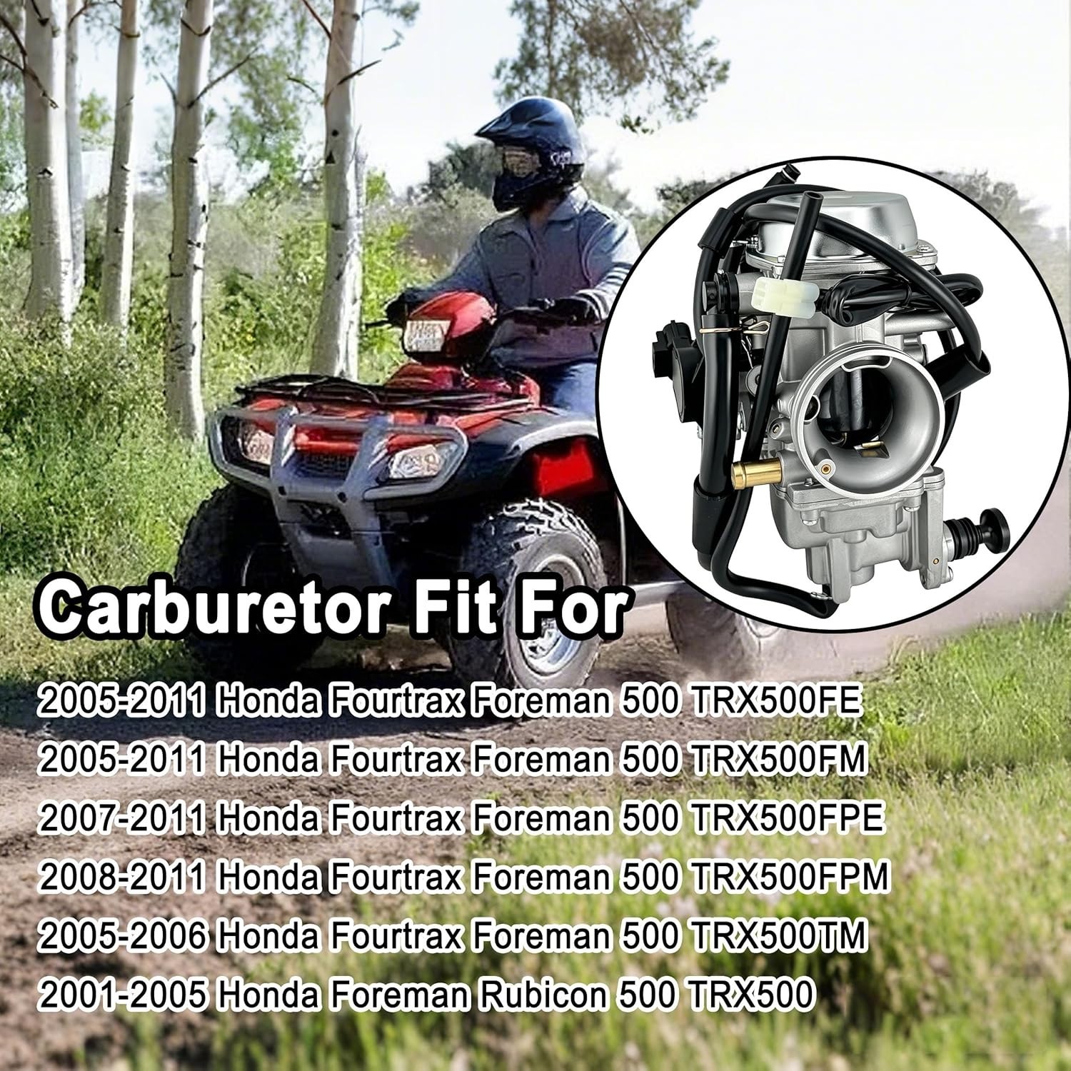 Carburetor Kit Replacement for Honda FourTrax 500 Foreman Rubicon Foreman TRX...