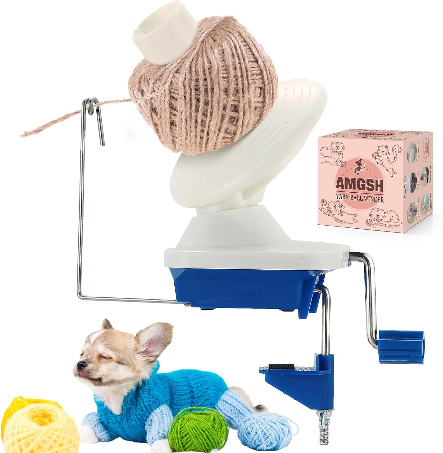 AMGSH Yarn Ball Winder Manual Winder Holder Hand-Operated Swift Yarn Fiber Strin