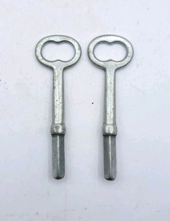 Antique Skeleton Key Vintage Mortise Door Lock Old Metal 4 Sided Keysblot of 2