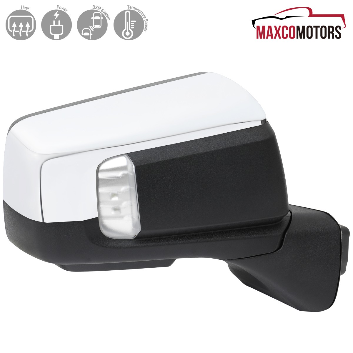 Right Side Fits 2019-2025 GMC Sierra 1500 Chrome Power Heated Mirror+BSM+Temp