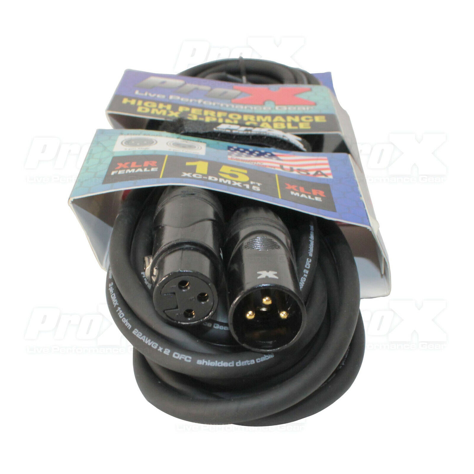 20 Prox 3 Pin DMX 15 ft Stage quality Par Lighting Cables