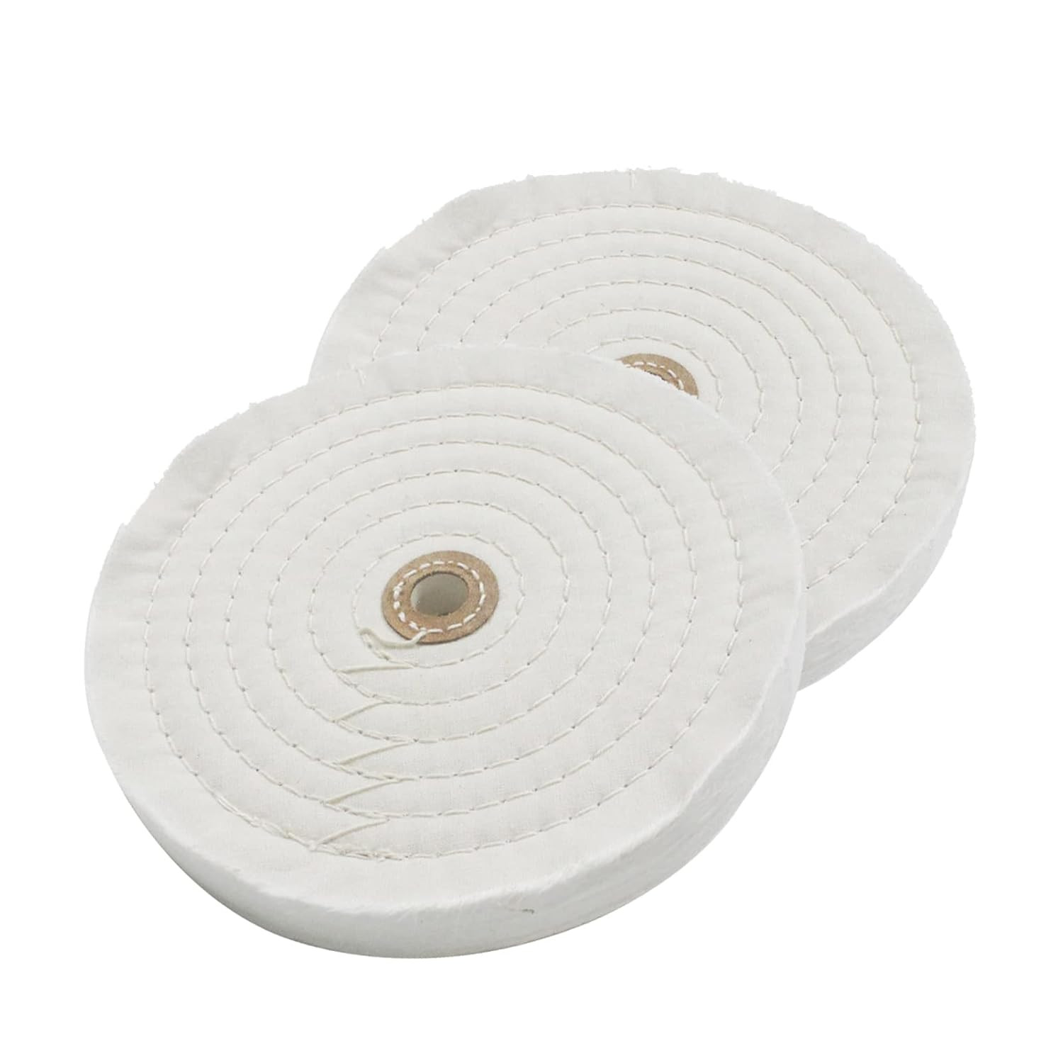 6 Inch Extra Thick Cotton Buffing Wheel, 5/8 Inch Arbor Hole 70 Ply Abrasive Clo