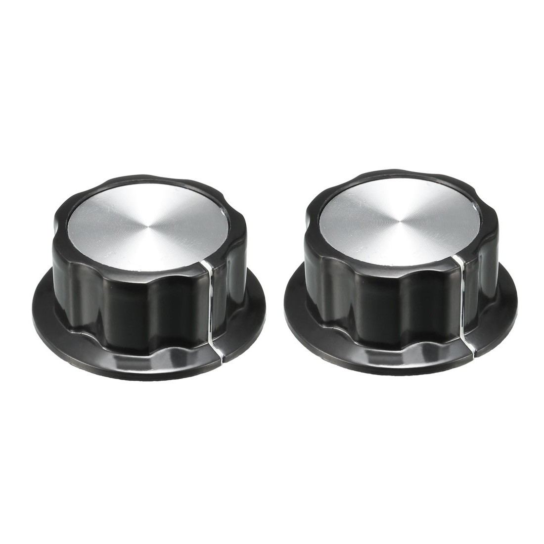 2pack Top Potentiometer Volume Control Rotary Knobs 44.5x19mm Silver Tone