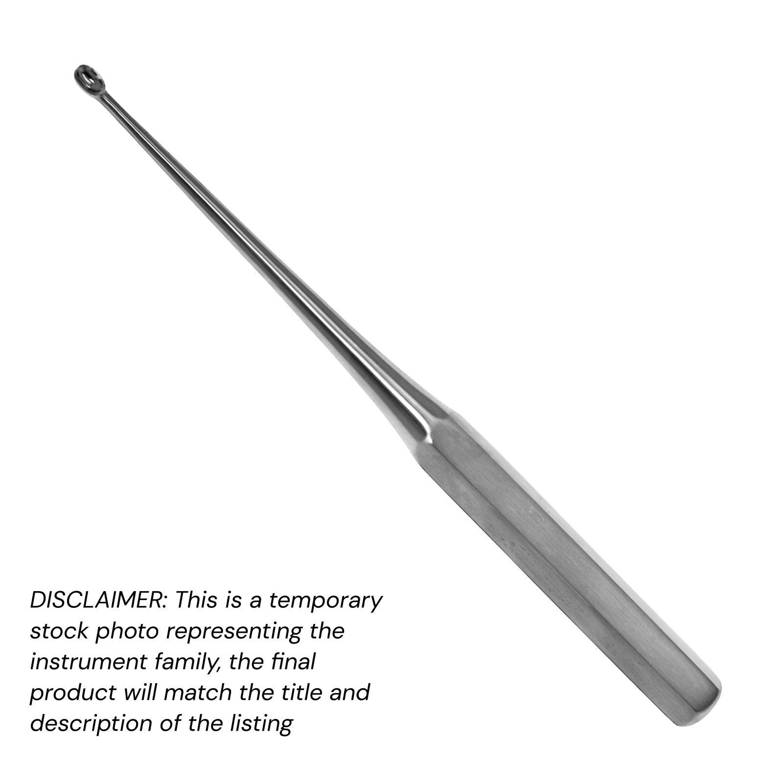 Bruns Curette 9" Straight Oval Cup #3 (4.5x7 mm) Stainless EZTEK Premium