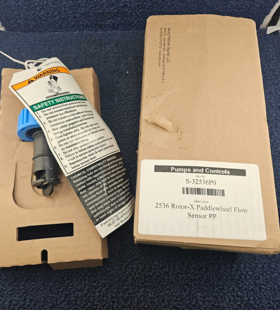 GF Georg Fischer 198 840 143: 2536 Rotor-X Paddlewheel Flow Sensor