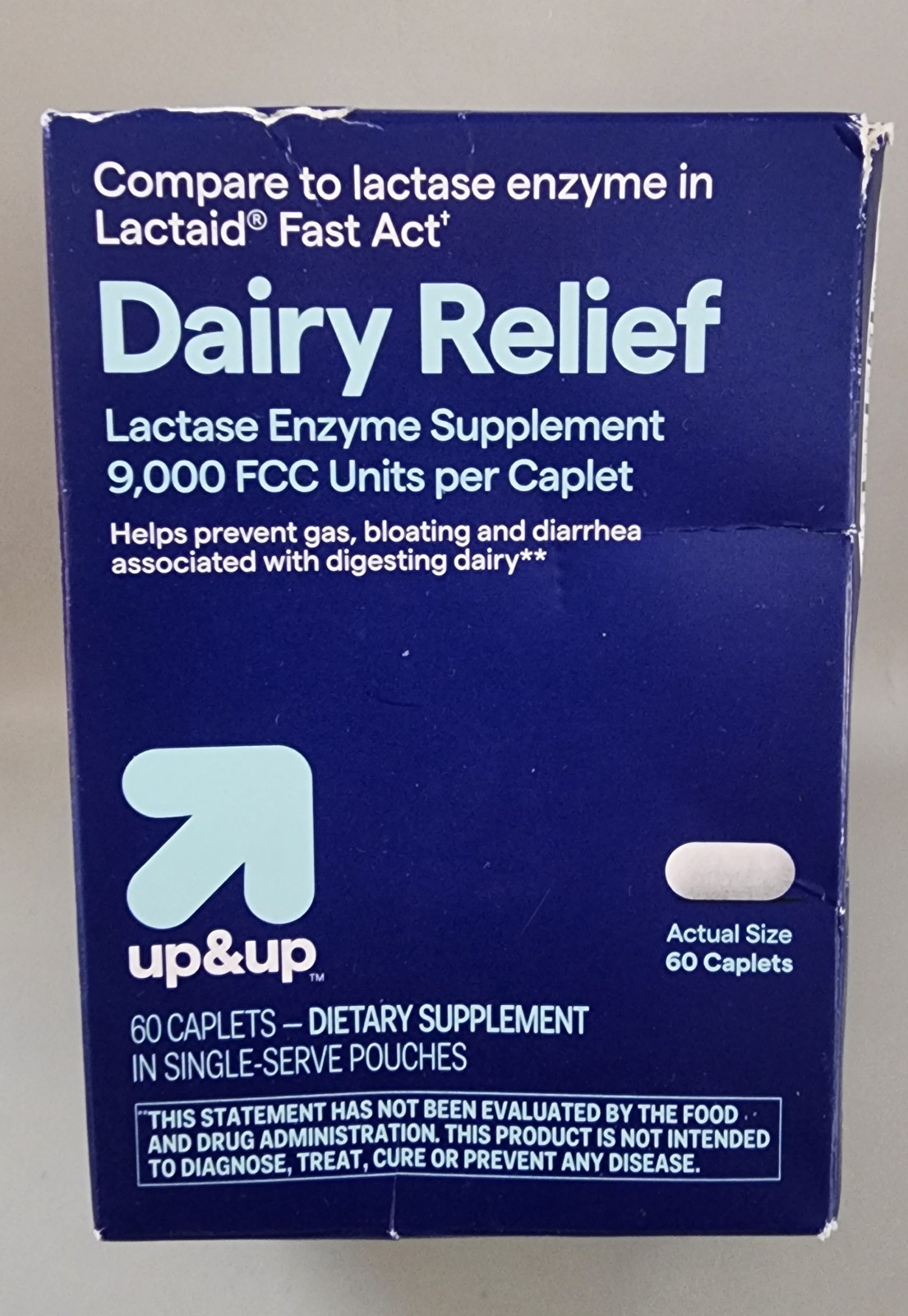 Up & Up Dairy Relief Lactase Enzyme Compare To Lactaid 60Ct Caplets Exp 06/27