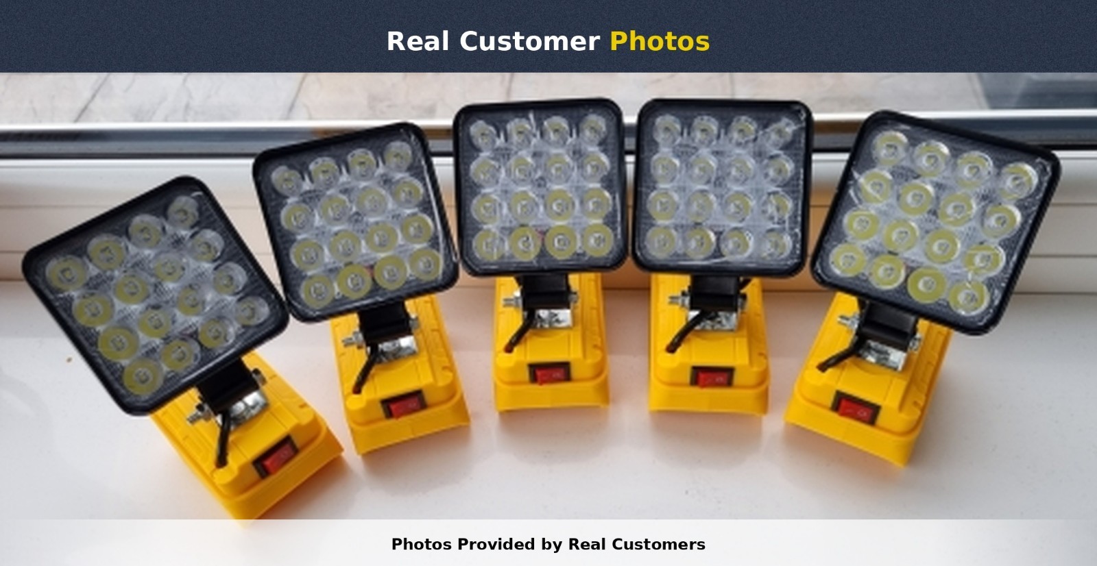 LED 54W 3000LM Flashlight Work Light Powered For DeWalt 20V Li-ion Battery