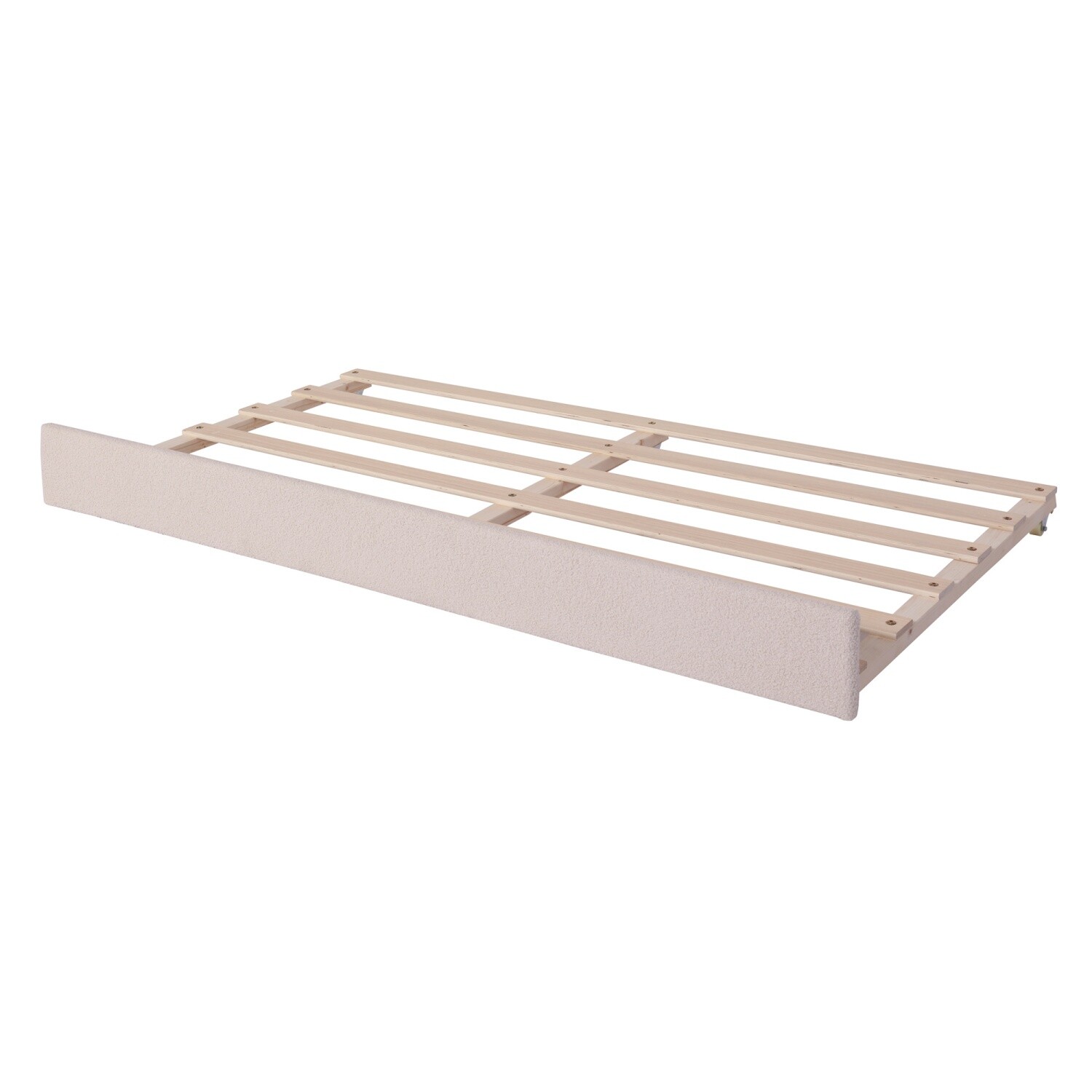 Twin Size Daybed Upholstered Bed Frame Sofa Bed w/ Trundle Bed & LED Lights