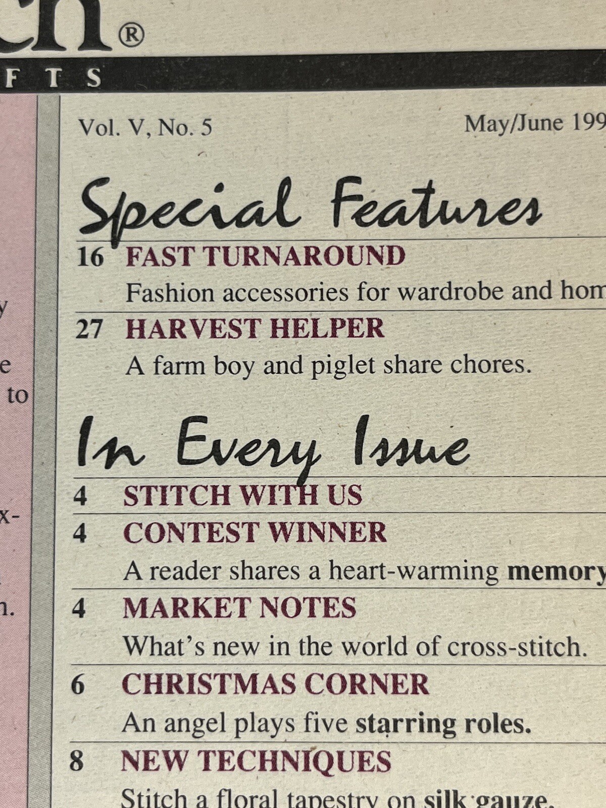 Better Homes and Gardens Cross Stitch Magazine Patterns Craft Needlework Jun 90