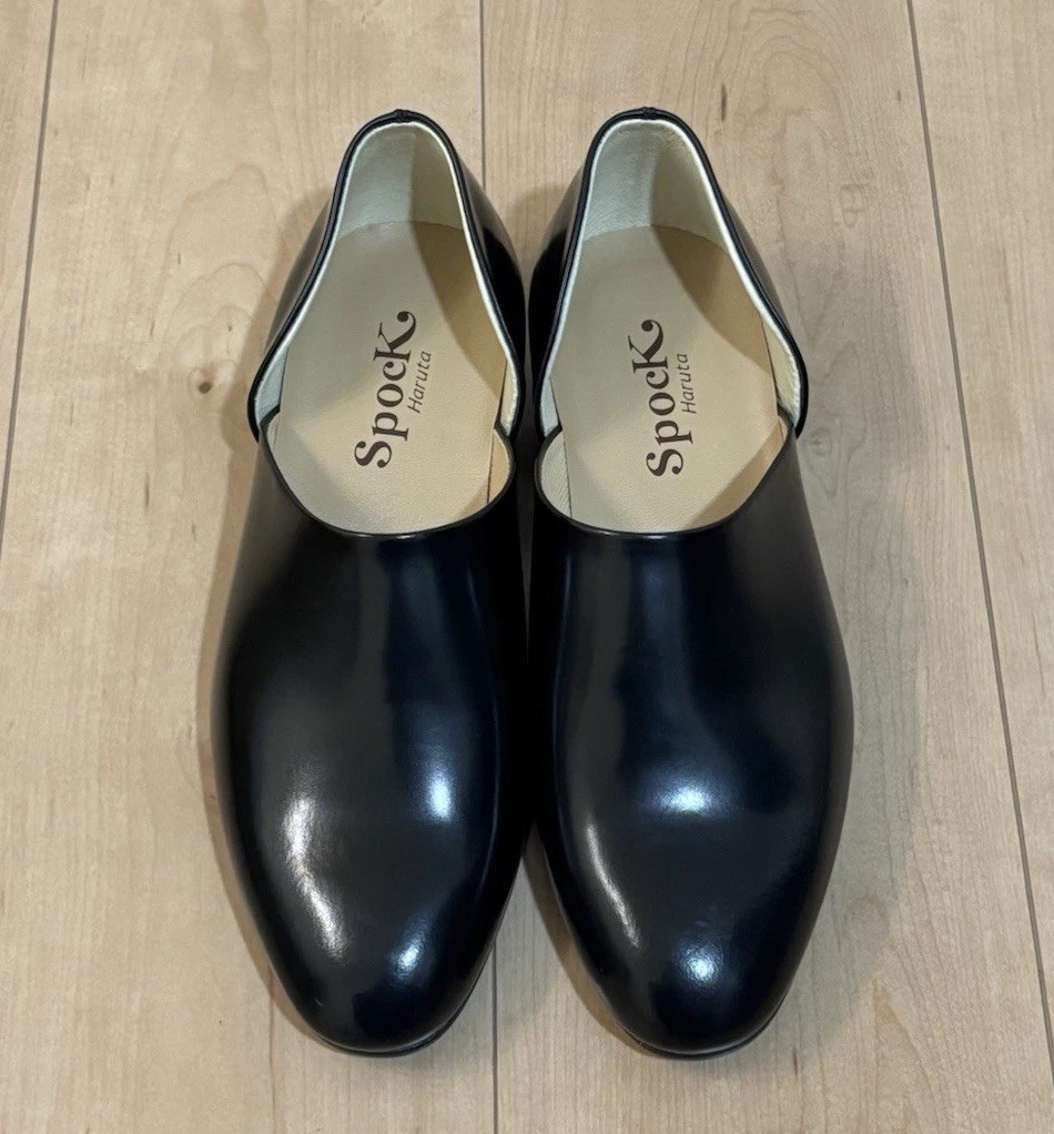 HARUTA 850 Spock Shoes Leather Black Mens  2E Made in Japan Doctors Shoes