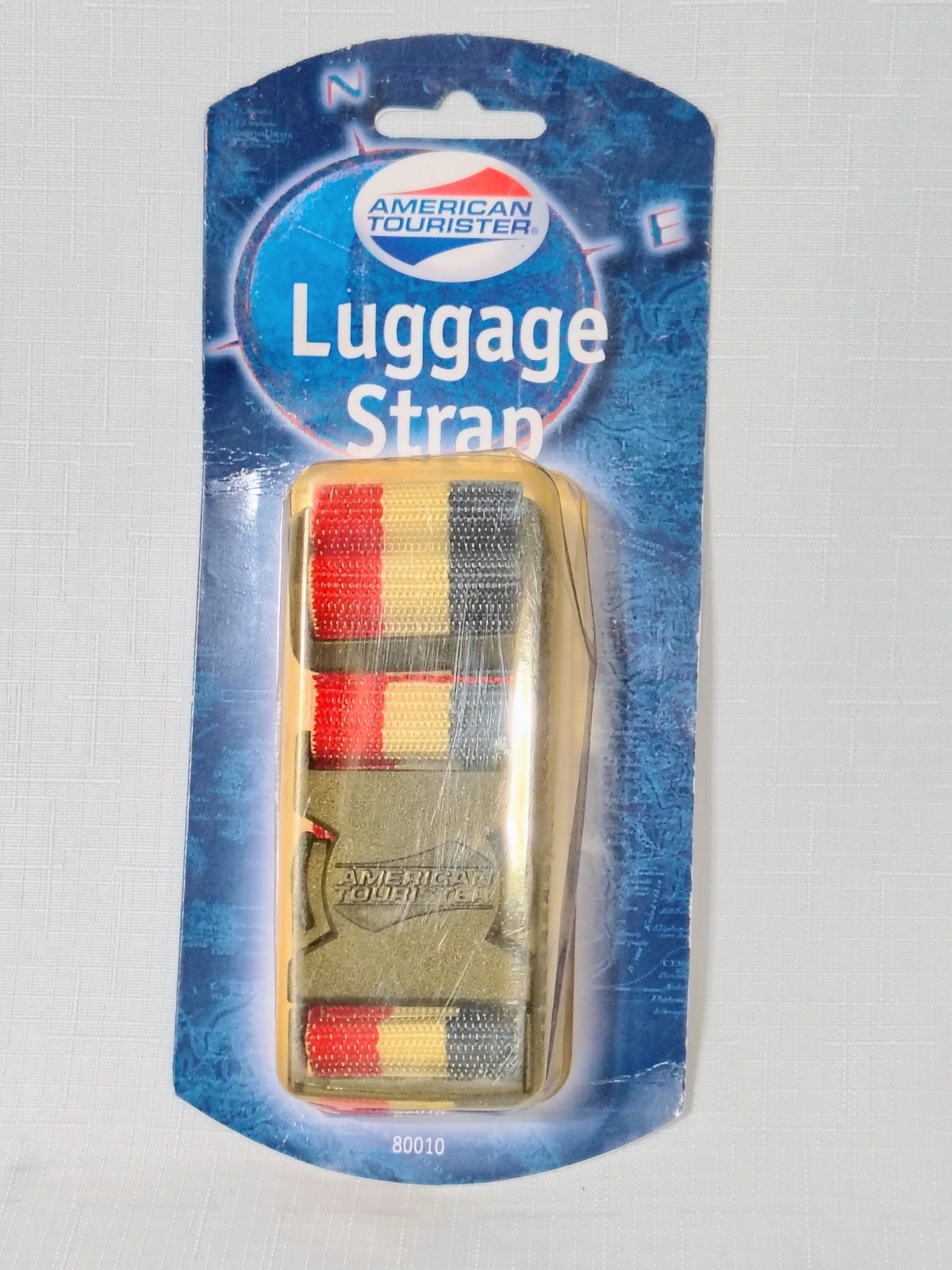 Vtg Red White & Blue Luggage Strap American Tourister Fits Suitcase 72" Circum