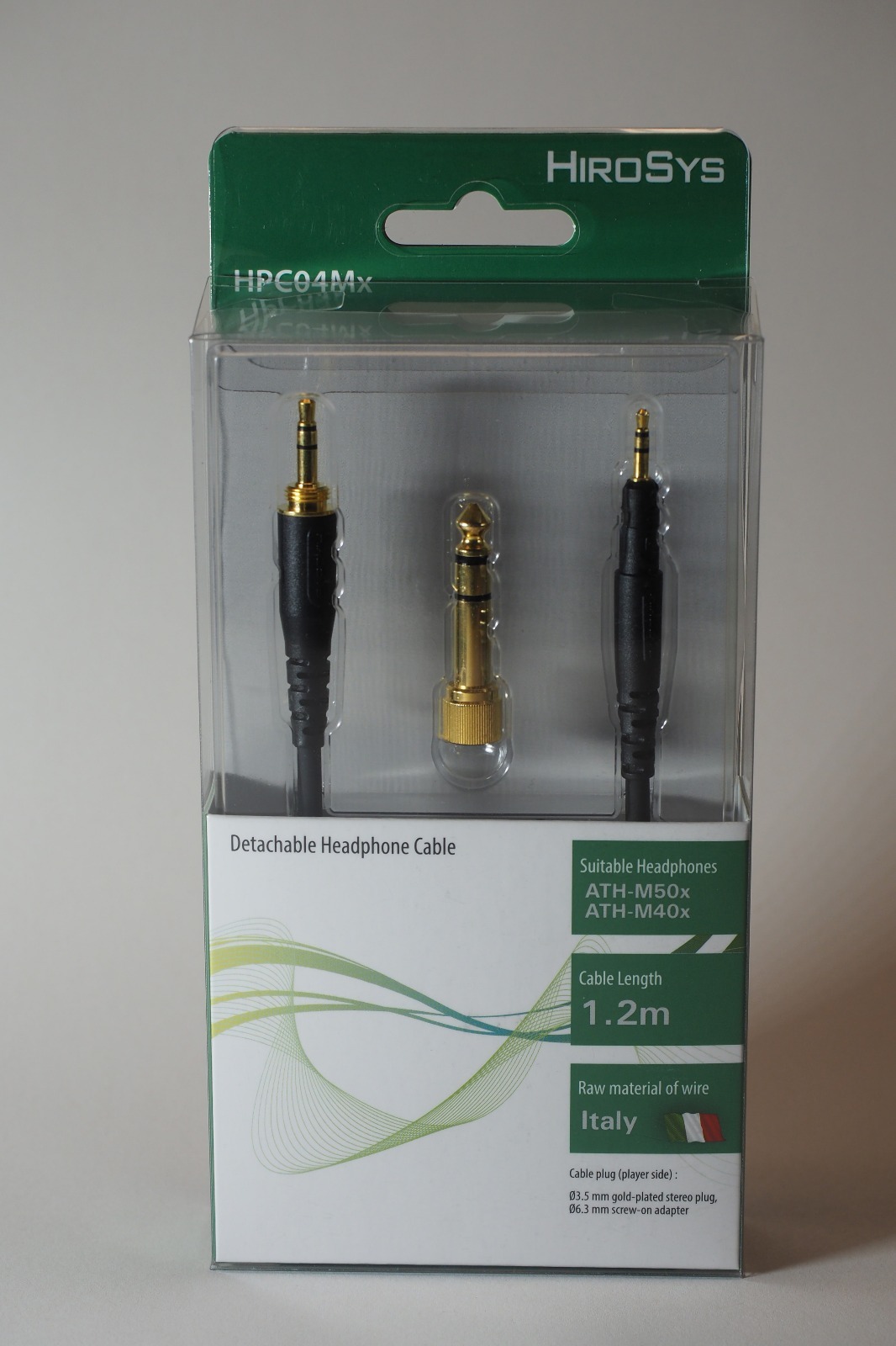 HIROSYS 1.2m replacement headphone cable for Audio-Technica M-series.