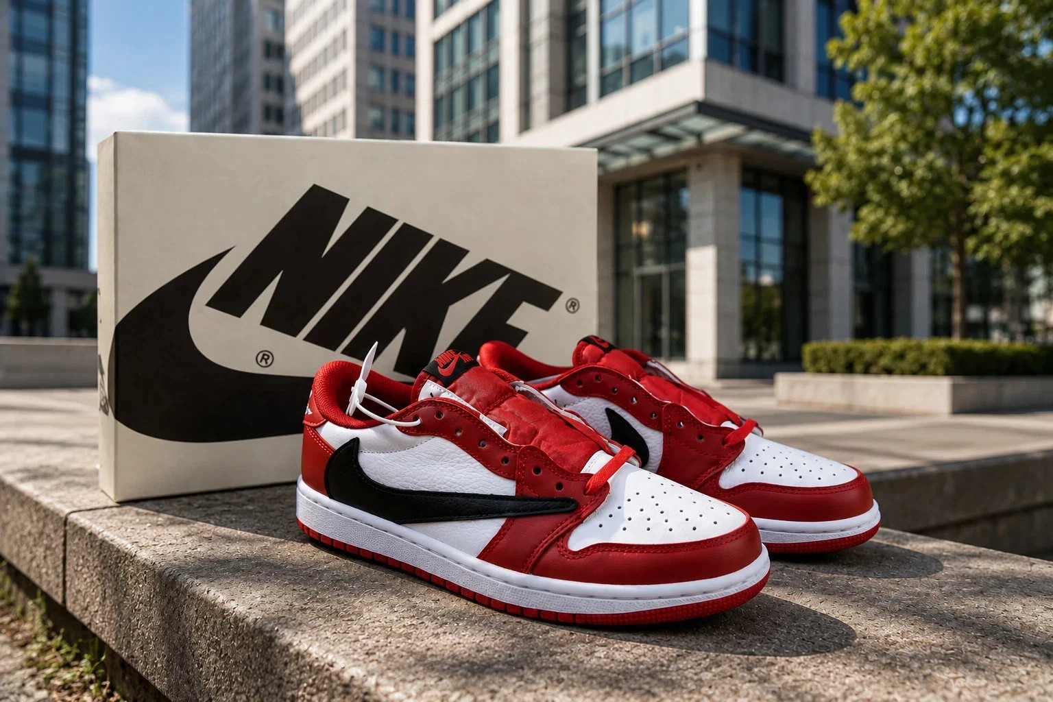 AJ1 Retro Low Travis Sc0tt White Red Black Size US 7-12 (Men's) NEW