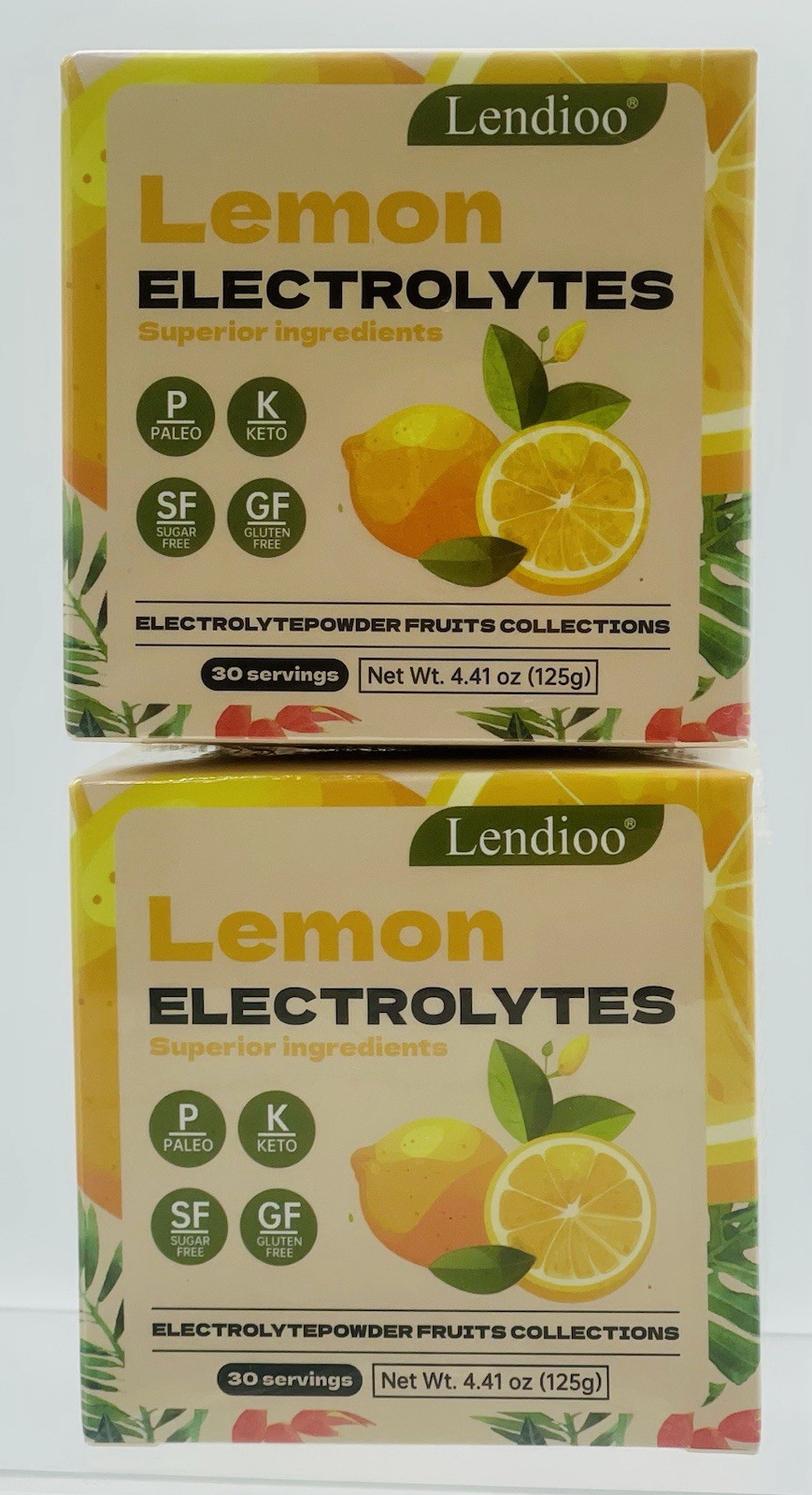 Lot of 2  Lemon  Flavor Electrolytes Powder 4.41 oz Sugar-Free Gluten-Free BNIB