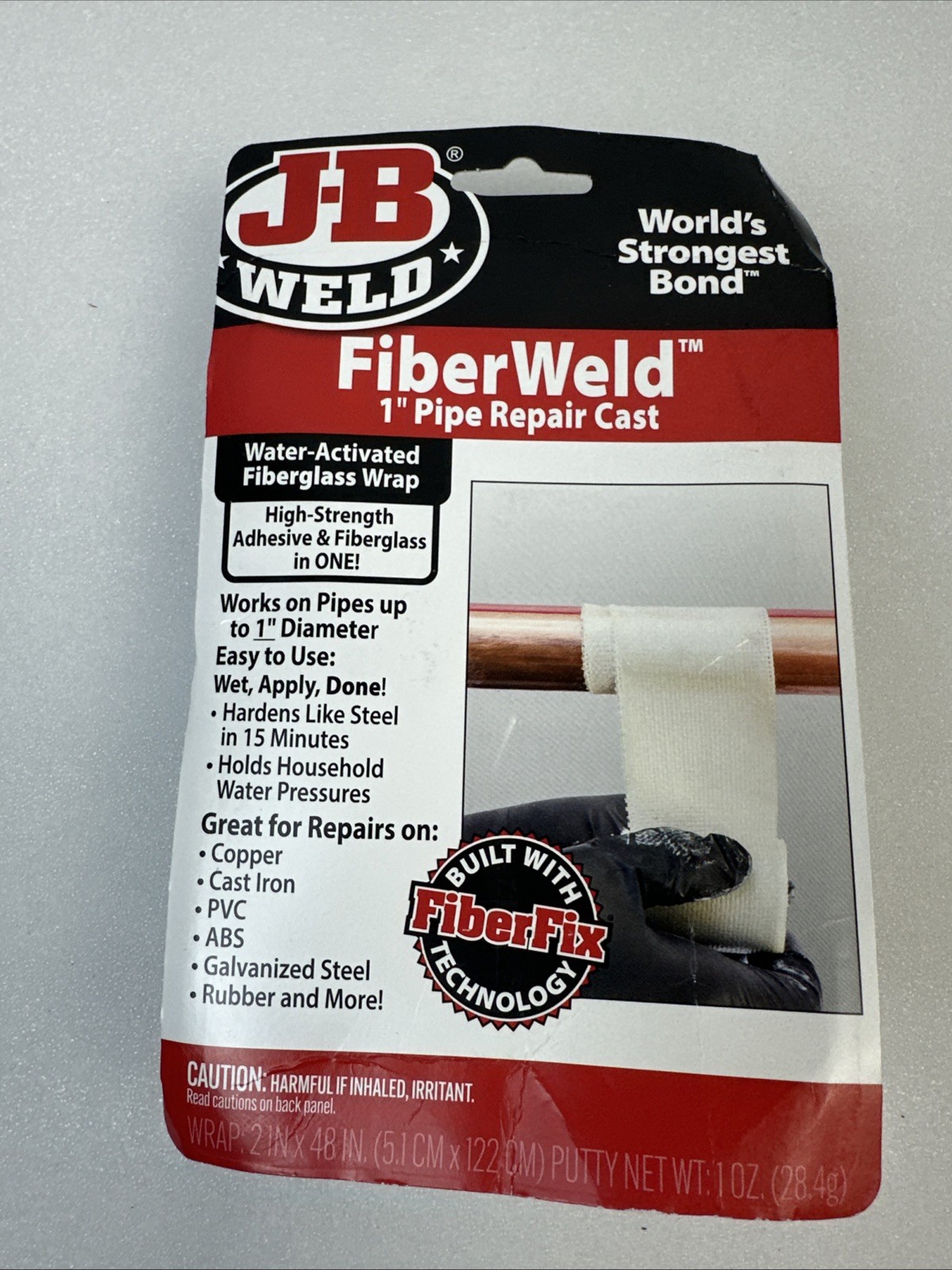 JB WELD 38236 Fiberweld PIPE Repair Cast 2" X 48" Adhesive Fiberglass Wrap