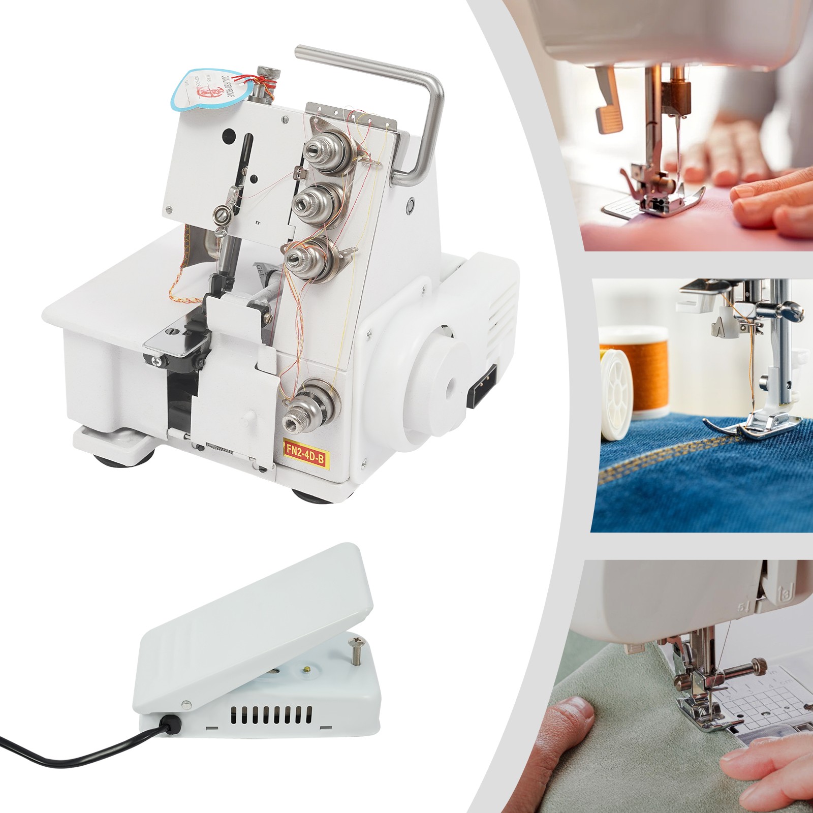 Professional 4 Thread Serger Overlock Sewing Machine 4-Line w/ Foot Controller