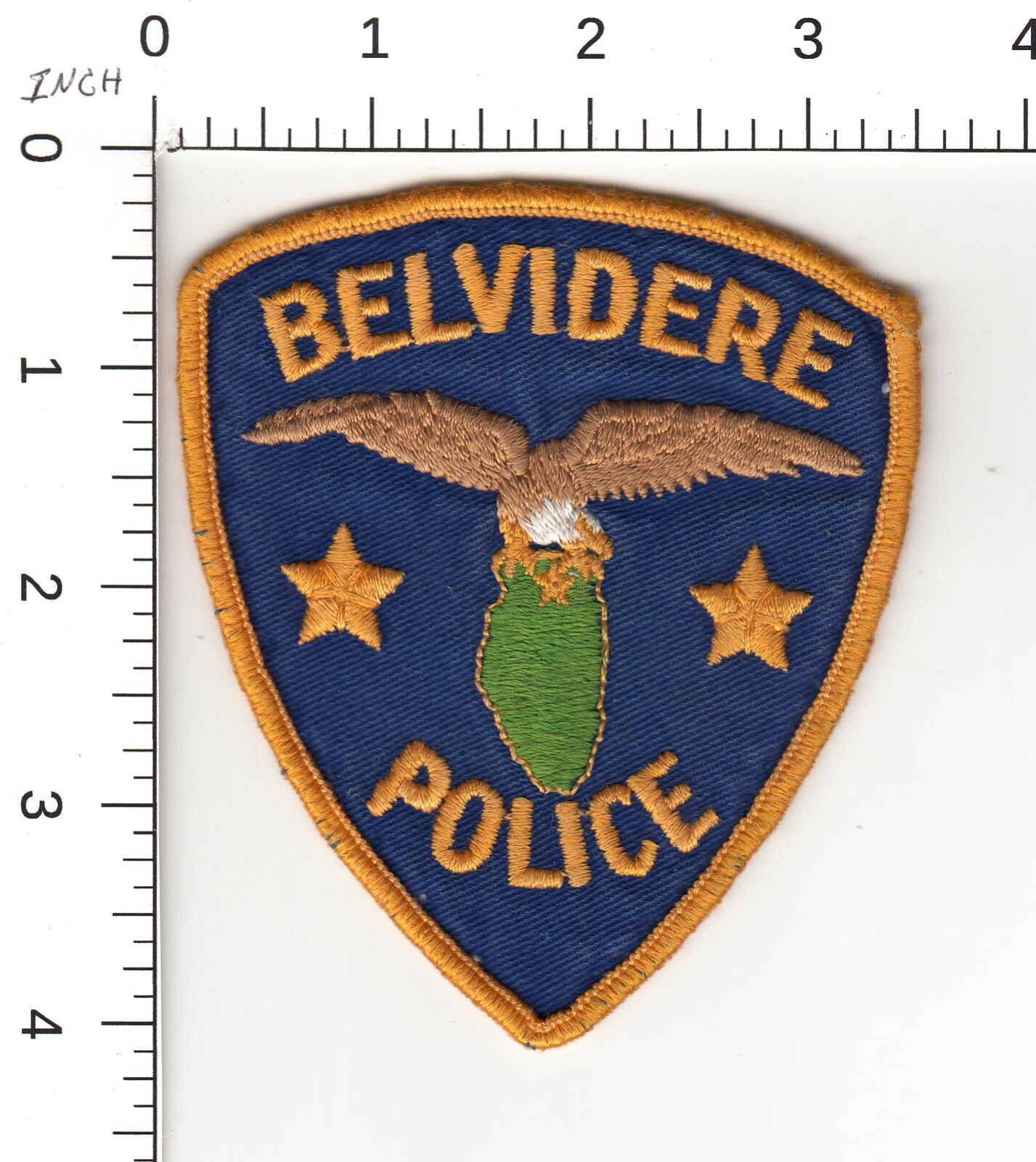 BELVIDERE ( VINTAGE ORIGINAL CC BACKING ) ILLINOIS COLLECTIBLE POLICE PATCH