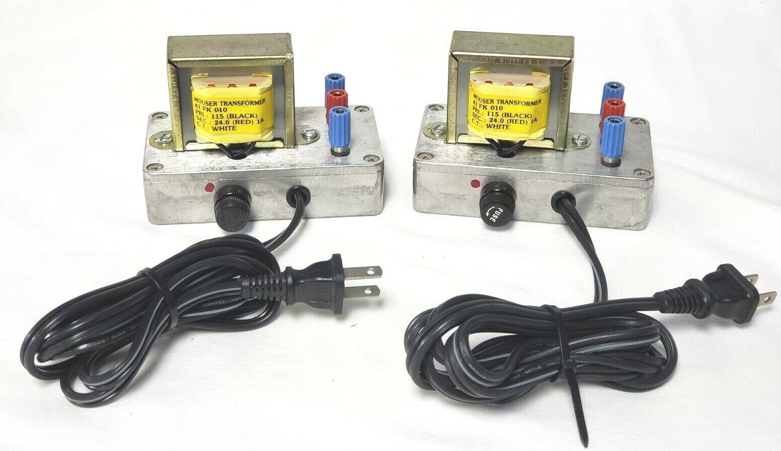 Lot of 2 Custom Power Supplies w/ Mouser Transformer 41FK010 1A