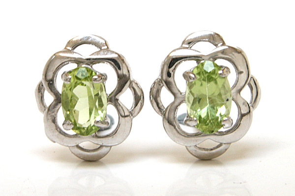 Sterling Silver Peridot Celtic Studs Earrings Made in UK Gift Boxed