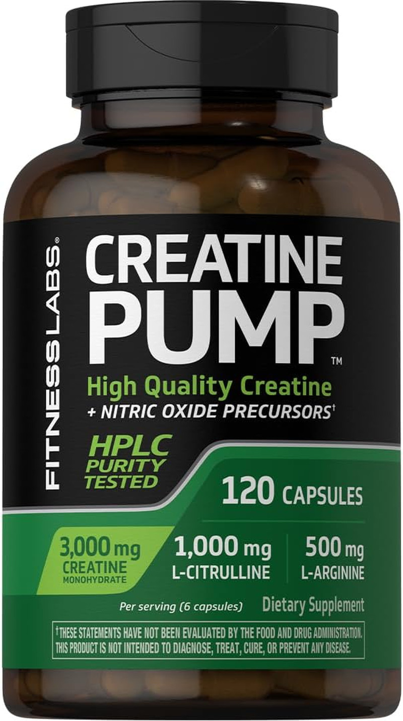 Creatine Monohydrate Capsules | 3000mg |120 Count | Pump Supplement for Men and