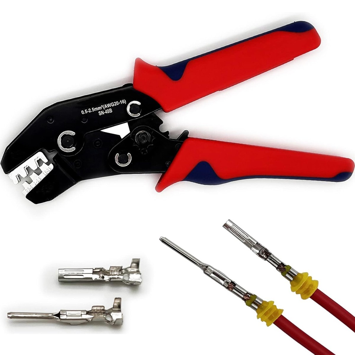Crimping Plier Ratchet Crimper Tool 0.5-1.5mm² for Dupont TE JST Molex Terminal