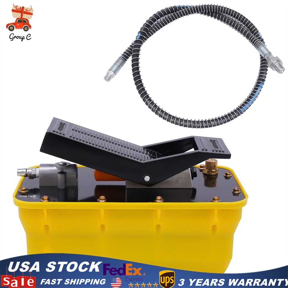 Jack Pump Air Over Hydraulic Foot Pump Rotary Lift 10000PSI 0.75-0.95/Lmin 2.3L