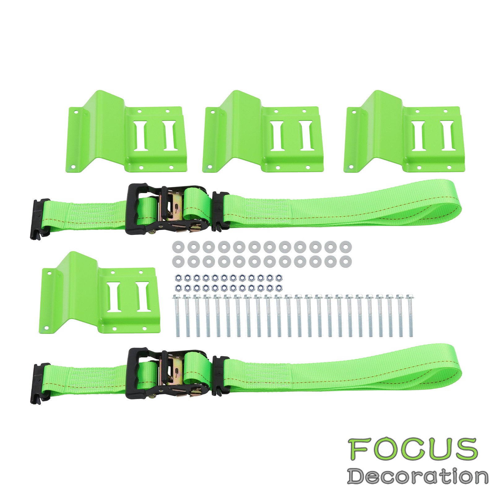 2" x 6' Trailer Tire Straps Brand New Heavy Duty Wheel Chock Tie Down Straps Set