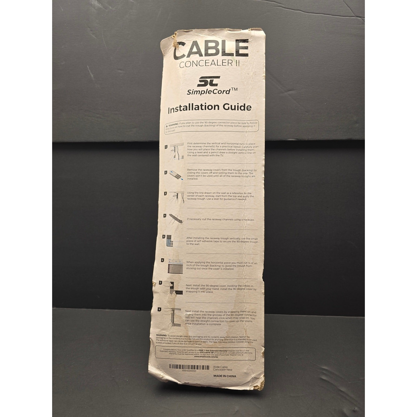 SimpleCord Cable Concealer II White Kit New Unopened Box