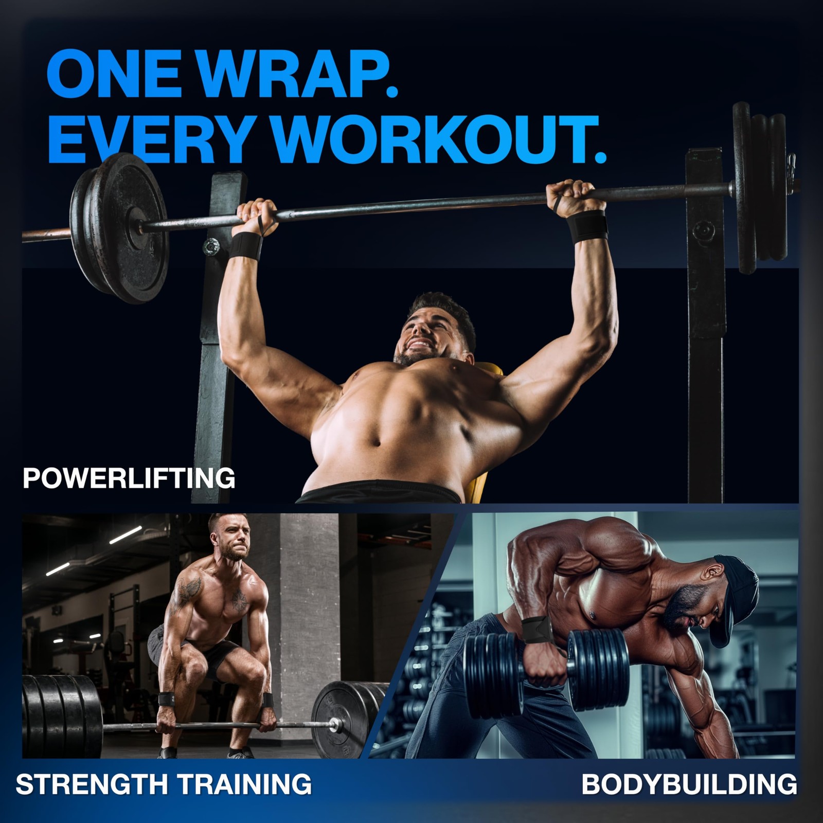 Adjustable Wrist Wraps for Gym & Lifting – Thick, Breathable Support Straps f...