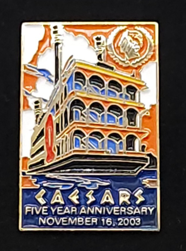 2003 Lapel Pin Caesars Paddle Boat 5 Year Anniversary November 19, 2003