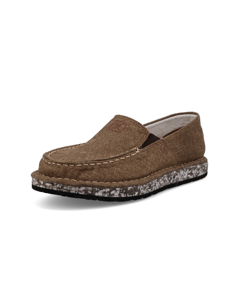 Twisted X Casual Shoes Womens Slip On Dark Brown Linen WRC0003