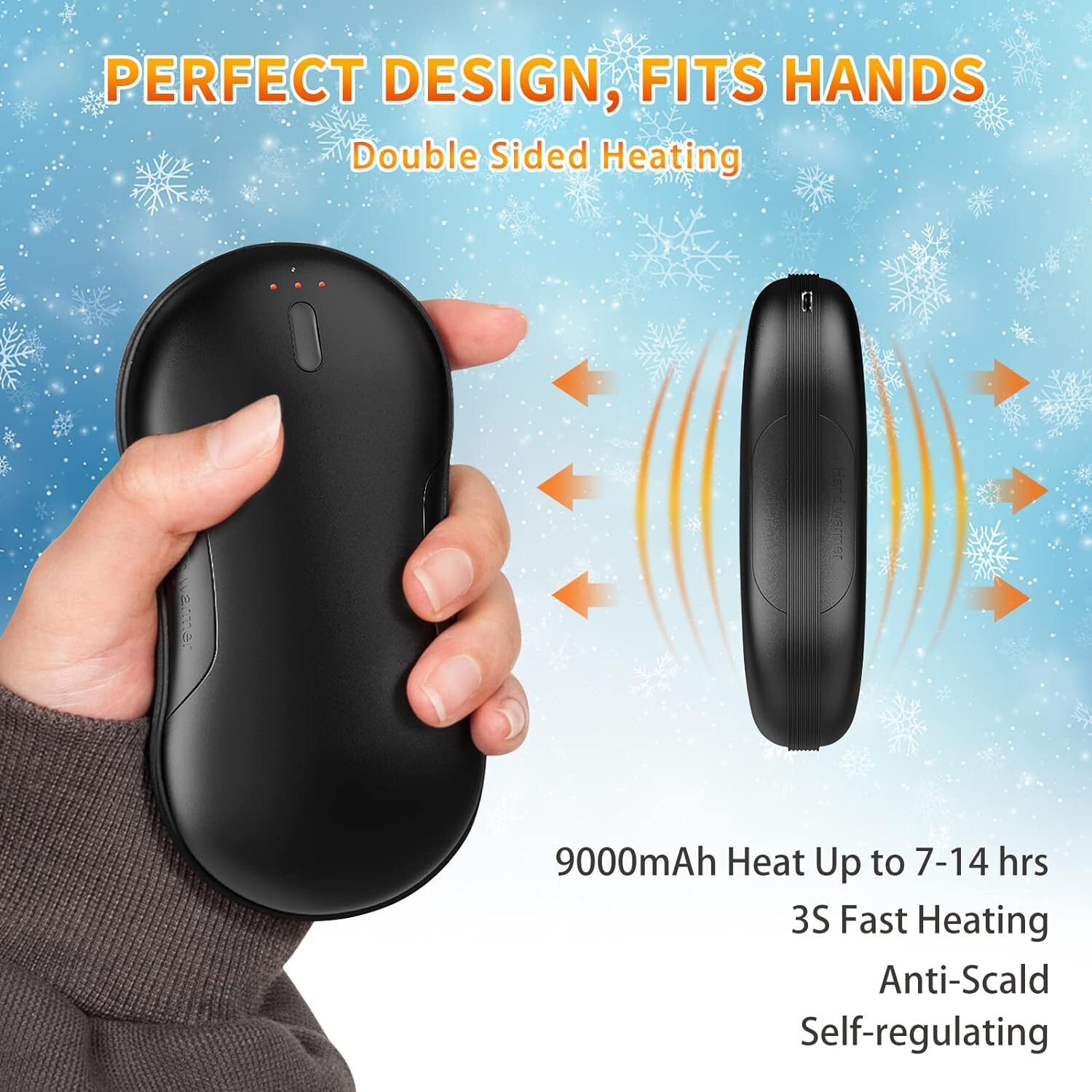 Quick Charge Hand Warmer Rechargeable,10000mAh Electric Hand Warmer Power Bank