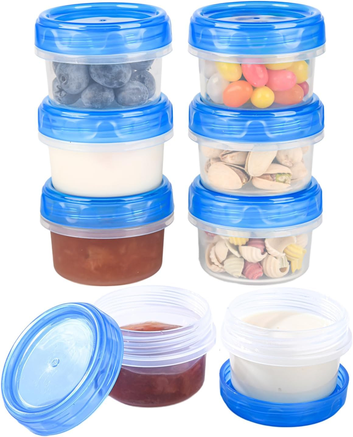 Salad Dressing Containers, [8 Pack*2 Oz] Reusable Easy to Open Dressing, Condime