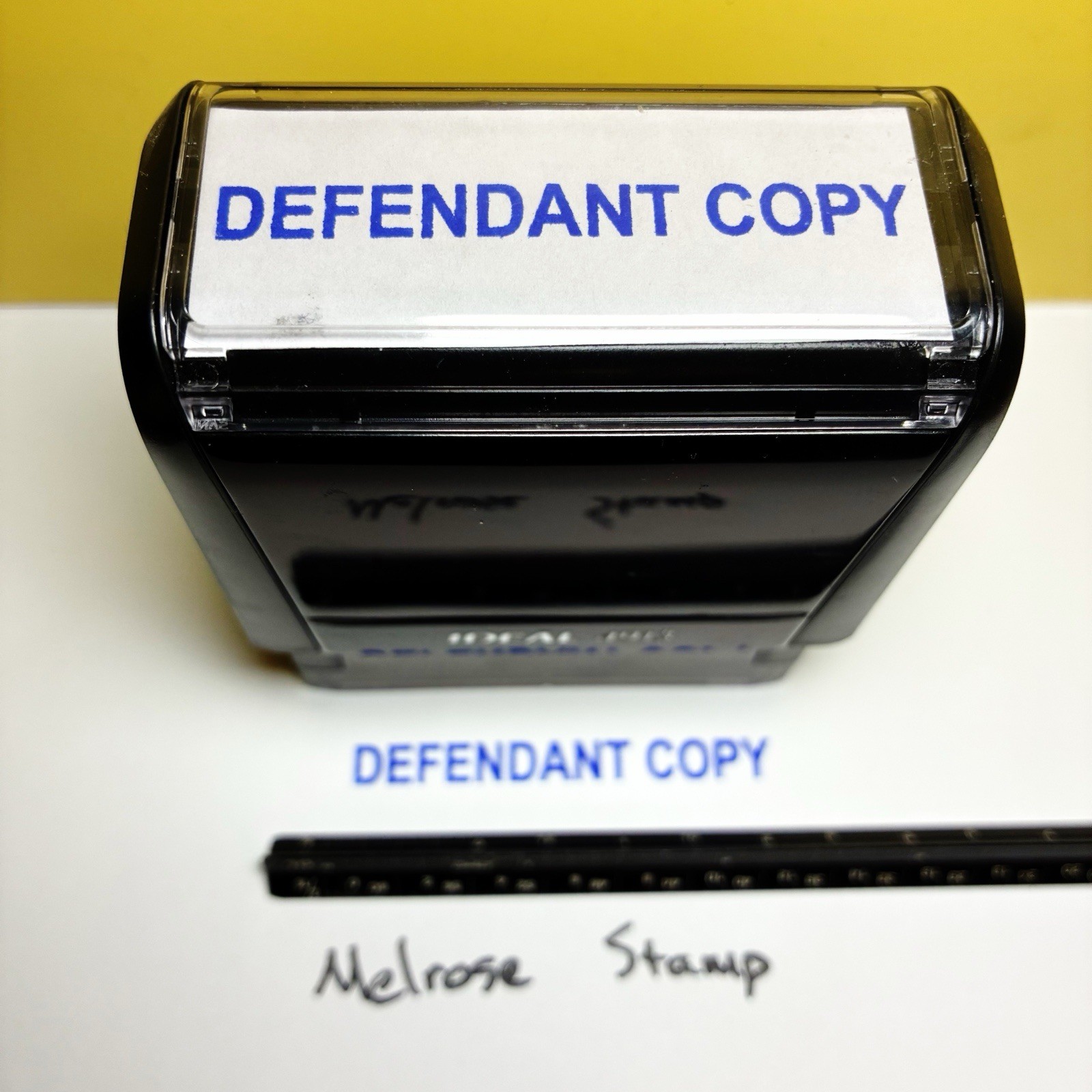 Defendant Copy Rubber Stamp Blue Ink Self Inking Ideal 4913