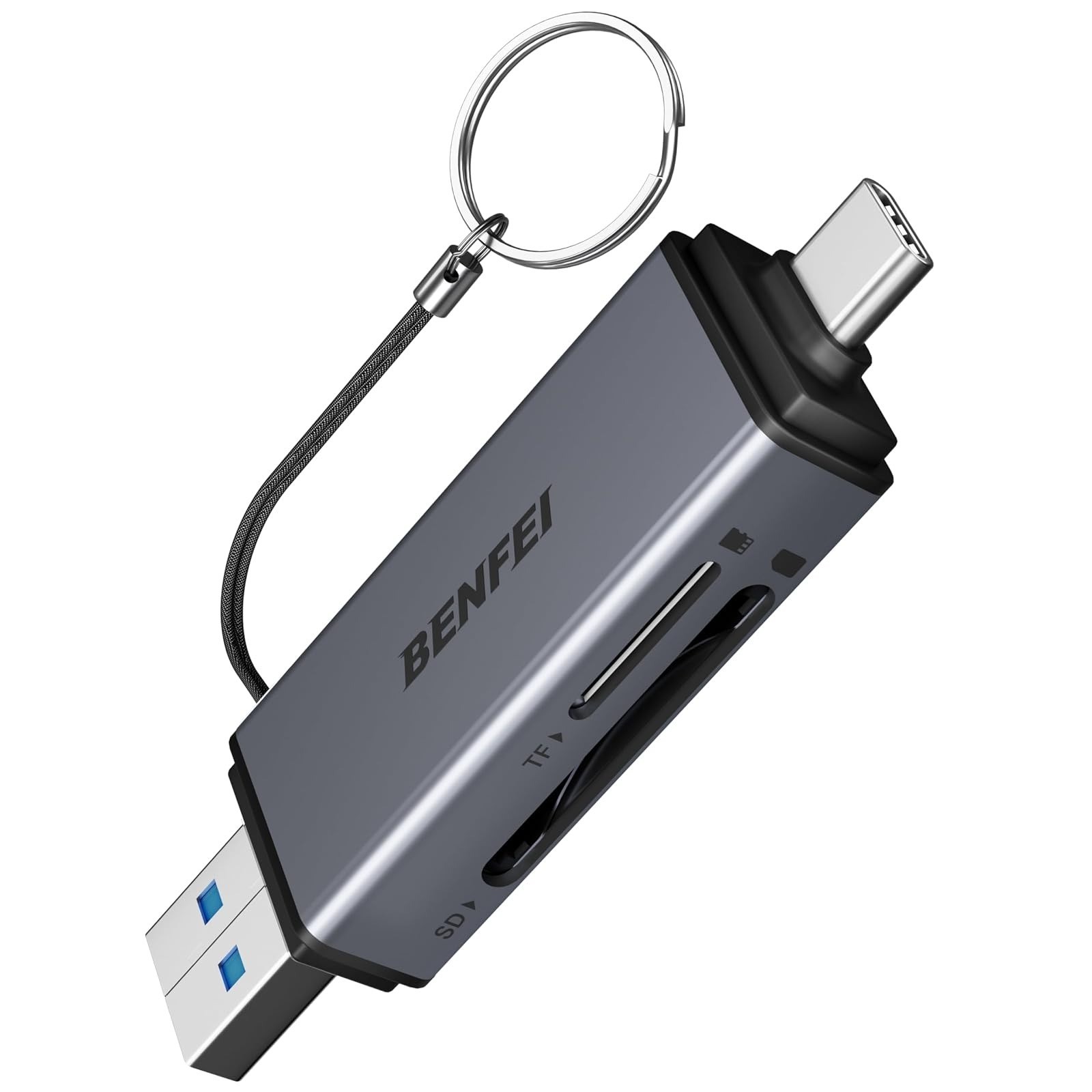 BENFEI 4in1 USB 3.0 & USB-C Card Reader Adapter for SD Micro SD MS CF