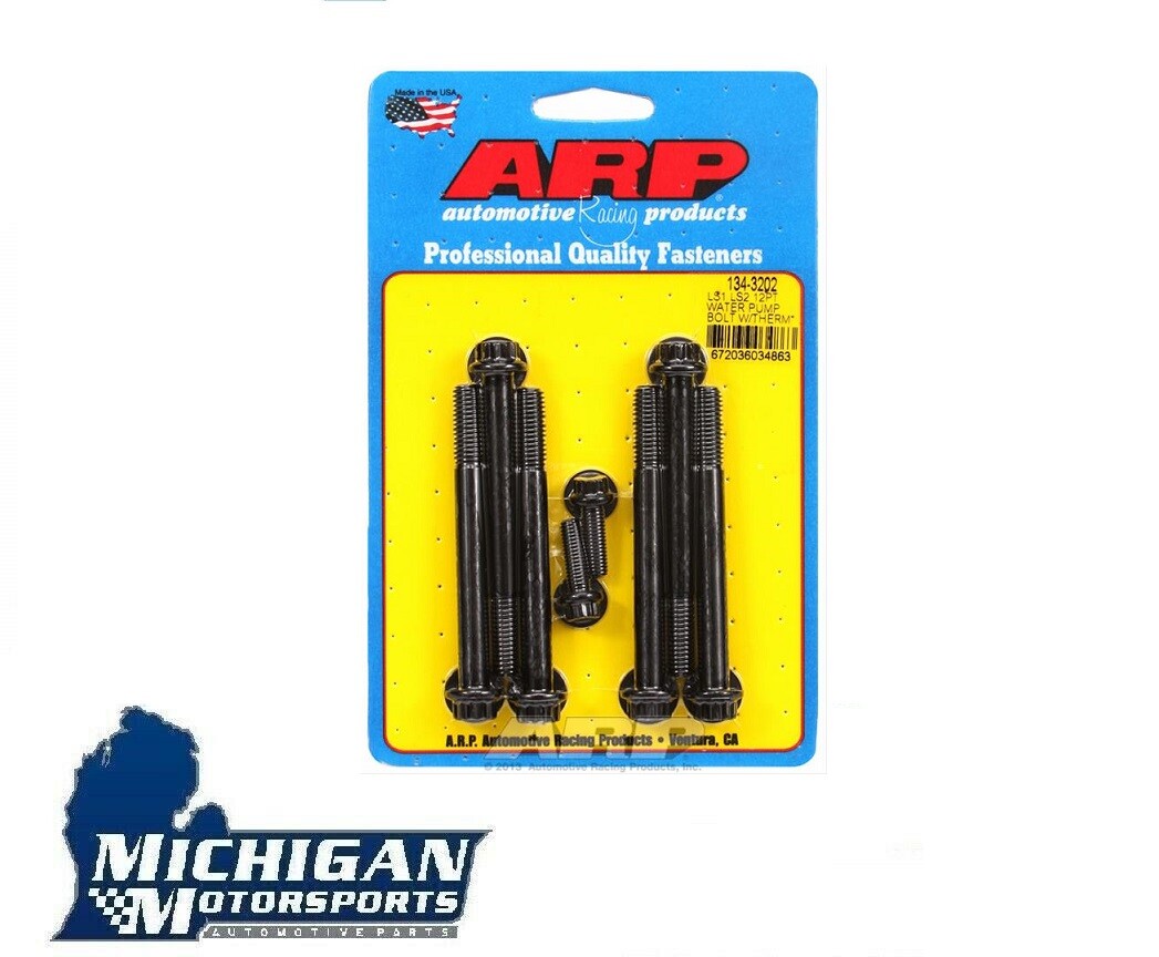 ARP 134-3202 Gen 3/4 LS Water Pump & Thermostat Bolts 12pt Black LS1 4.8 5.3 6.0