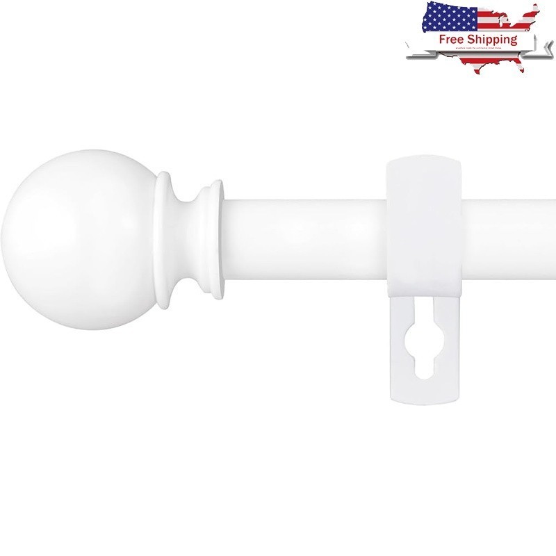 Heavy Duty Adjustable Curtain Rod Sturdy Metal Window Treatment Elegant Design