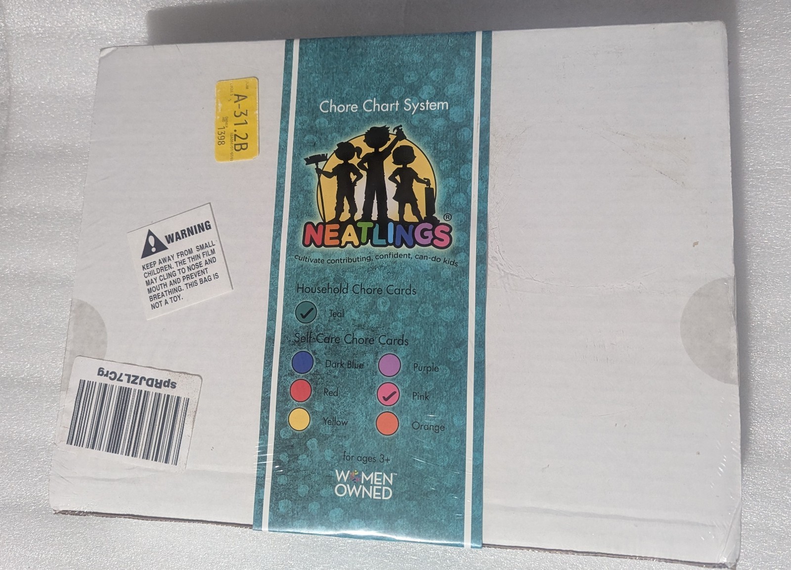 NEW SEALED (AS IS) Neatlings Pink Self Care Household Chore Card Set System Kids