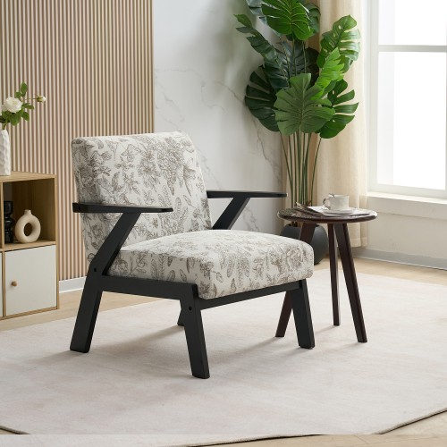 Mid-Century Modern Lounge Armchair w/ Seat Cushion for Living Room & Study