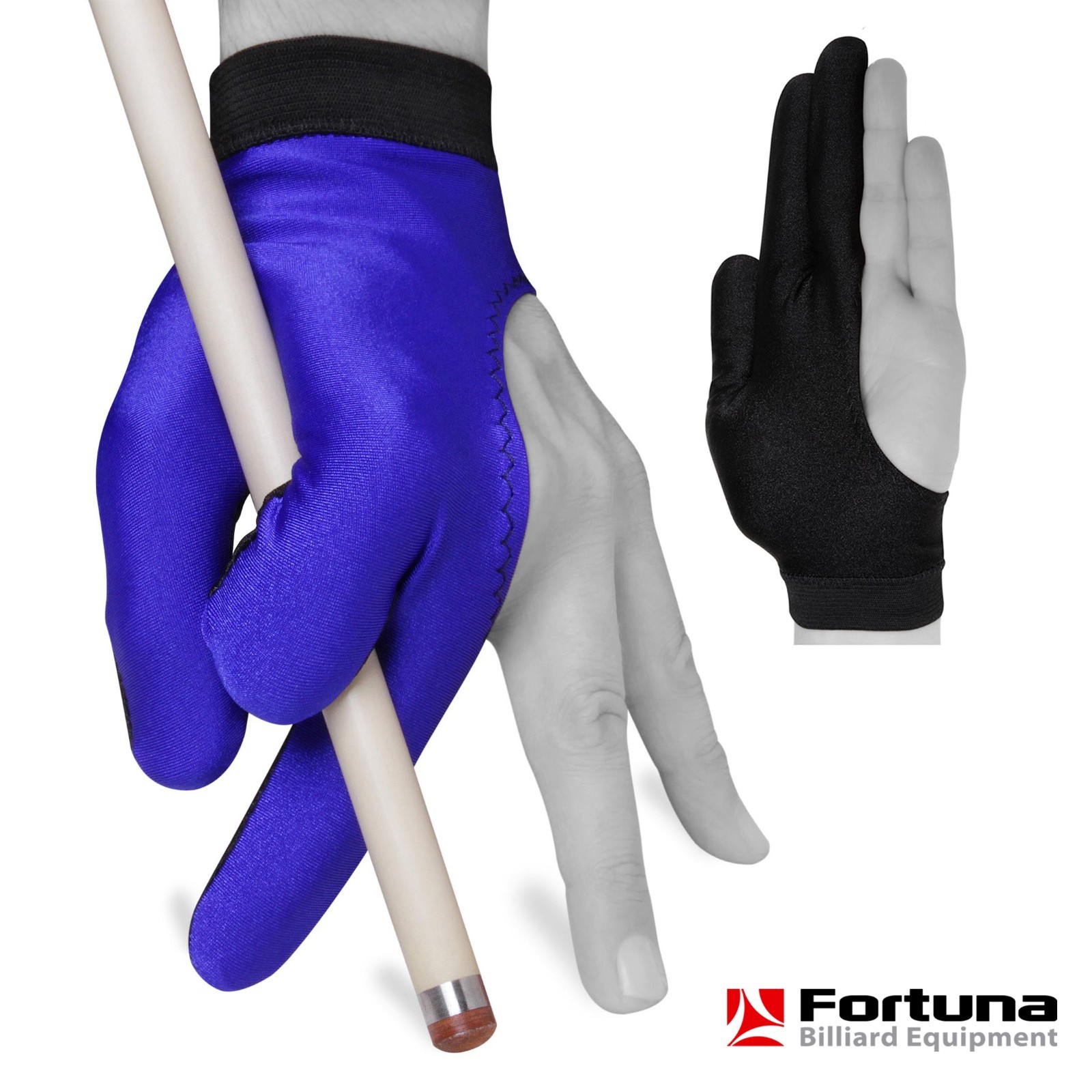 Fortuna Billiard POOL CUE GLOVE - for Left Hand - Blue and Black