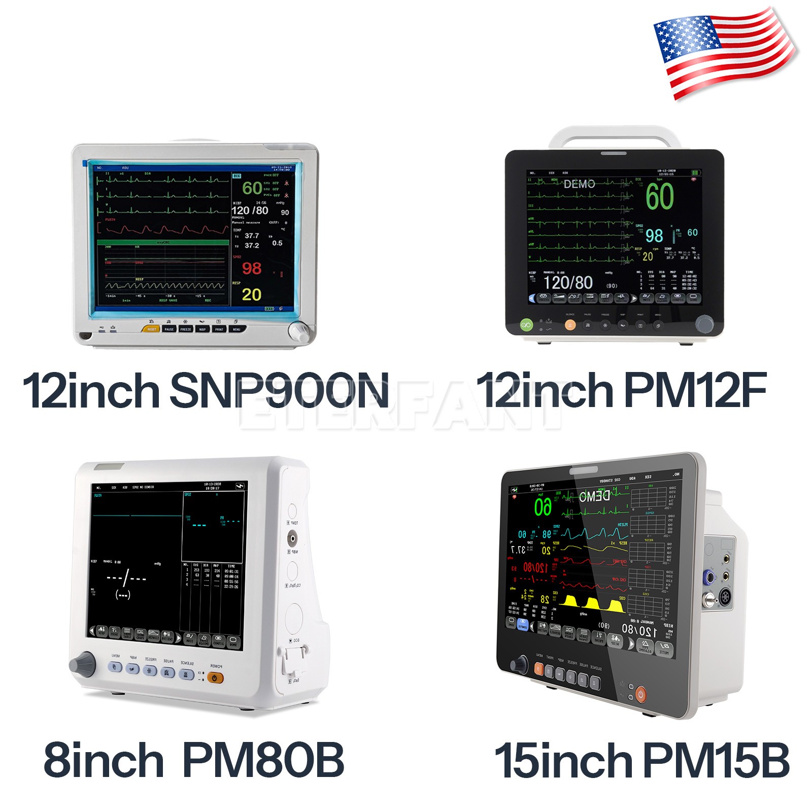 Patient Monitor ICU CCU Vital Sign For Hospital ECG NIBP RESP TEMP SPO2 PR