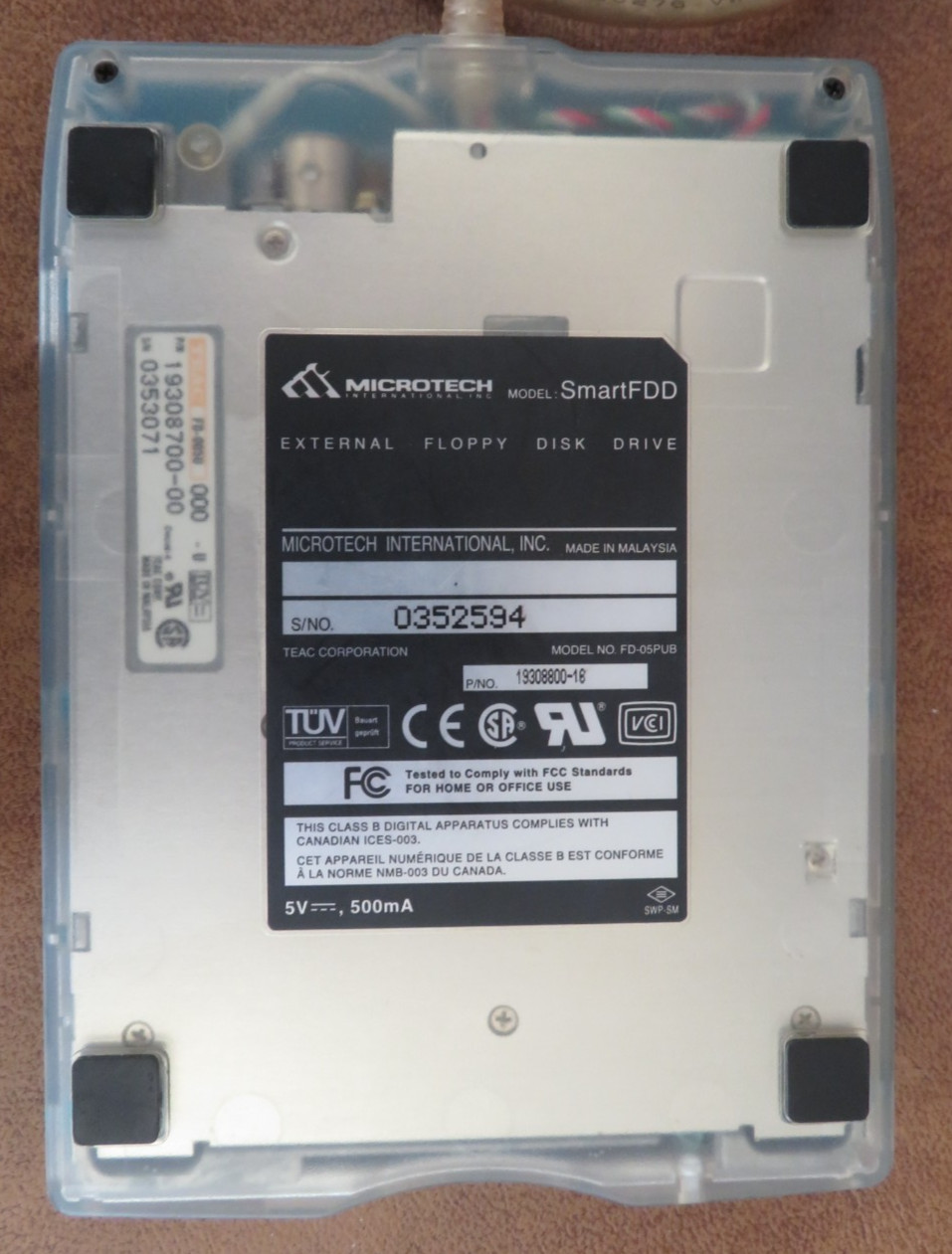 Microtech SmartFDD External Floppy Disk Drive Blue Tested Work