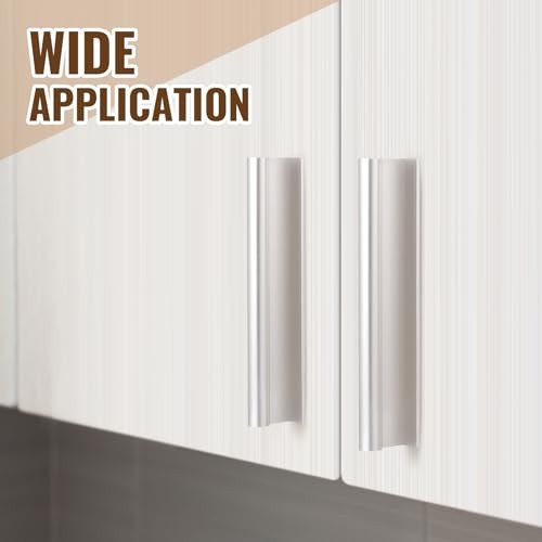 4 Pcs Self-Adhesive Edge Finger Pull Door Handle 4-3/4” Sliding Screen Sliver