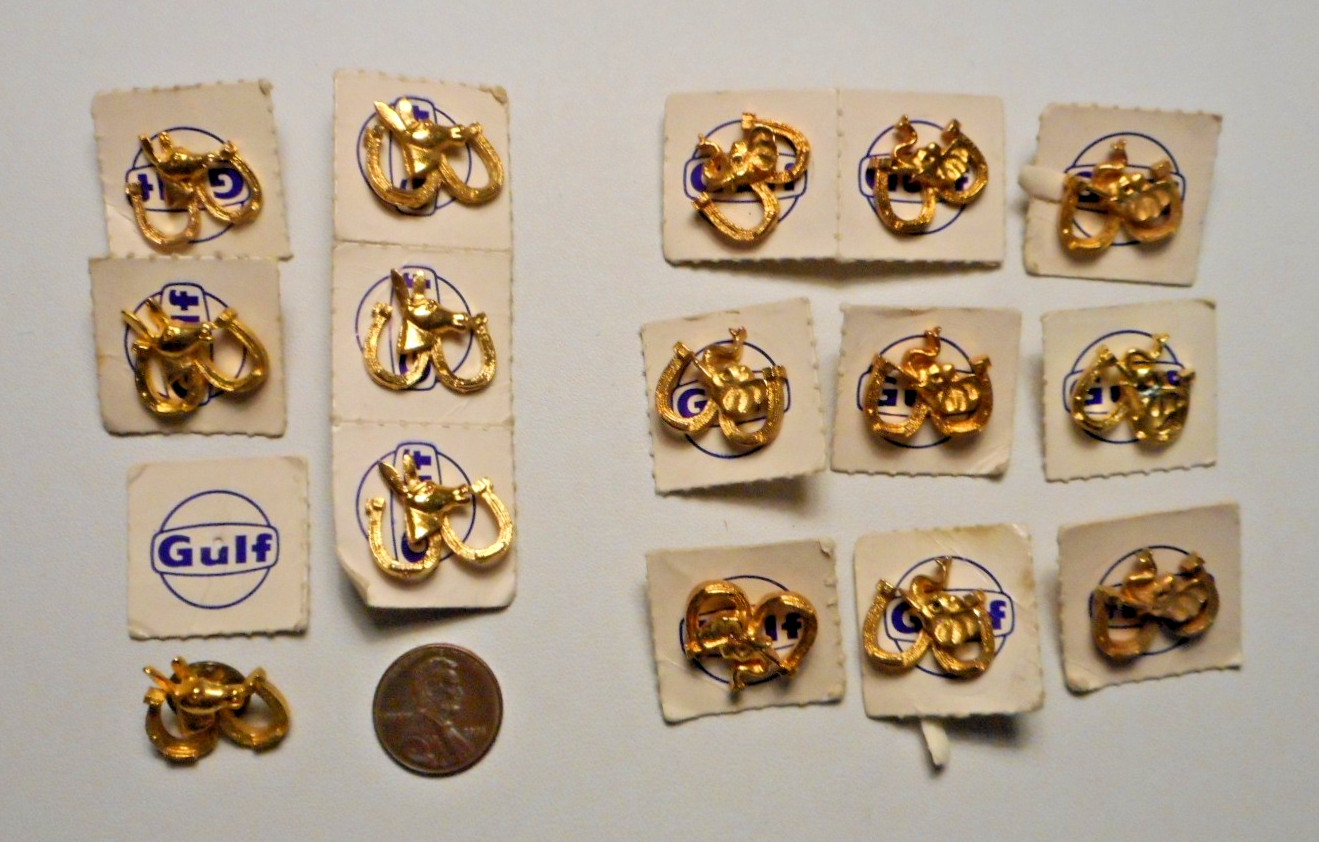 15 Vintage 1960s Gulf Oil Republican Donkey & Democrat Elephant Lucky Lapel Pins